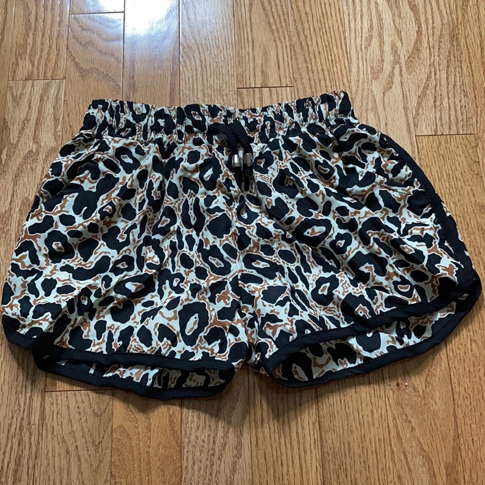 FREE NWOT Leopard print exercise shorts